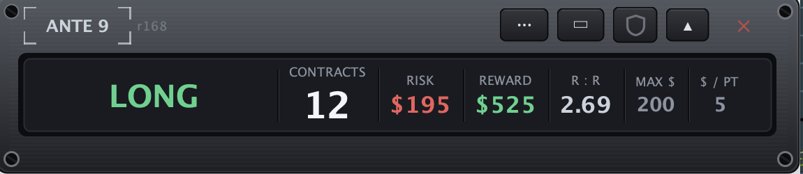 Ante 9 collapsed to a one-line readout